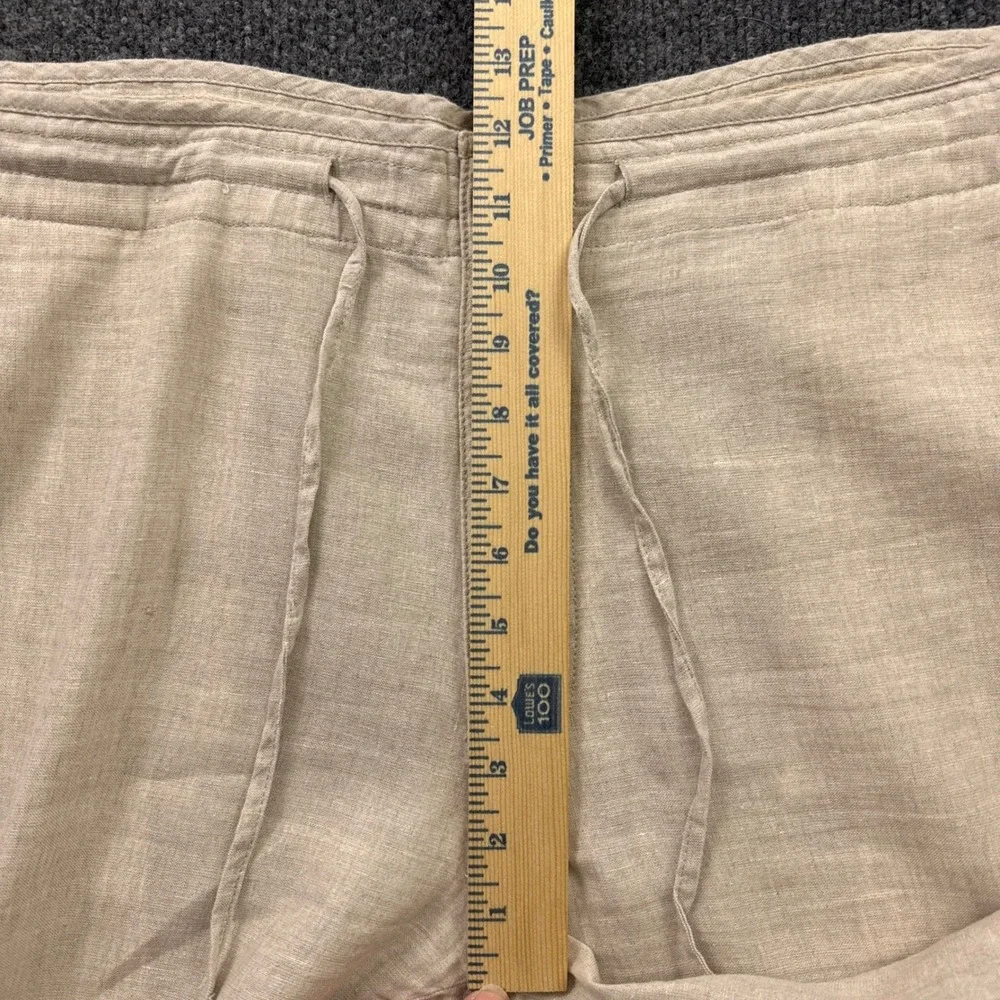 Jos A Bank Linen Cotton Pants Mens 40x28 Beige Tailored Drawstring Trousers